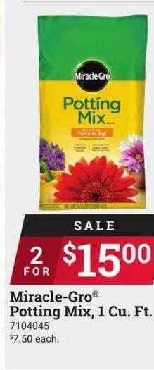 Ace Hardware Miracle-gro potting mix, 1 cu.ft. offer