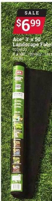 Ace Hardware Ace 3 x 50 landscape fabric offer