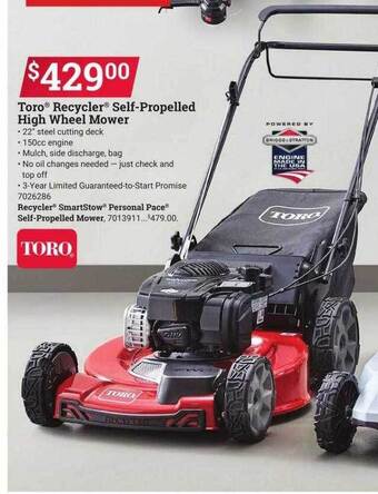Ace Hardware Toro recycler self-propelled high wheel mower offer