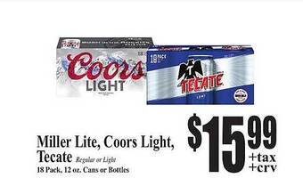 Baja Ranch Miller lite, coors light, tecate offer