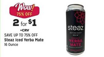 Grocery Outlet Steaz iced yerba mate offer