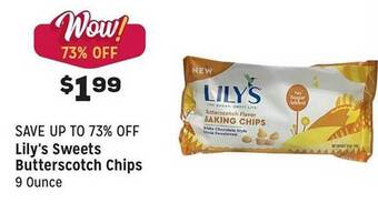 Grocery Outlet Lily's sweets butterscotch chips offer