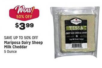 Grocery Outlet Mariposa dairy sheep milk cheddar offer