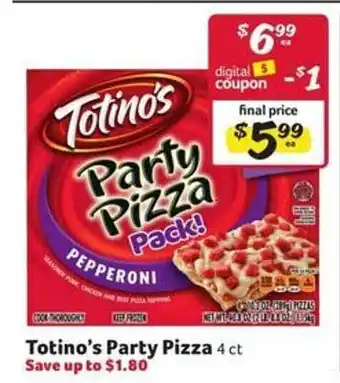 Harveys Supermarkets Totino's party pizza offer