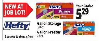 Ocean State Job Lot Hefty gallon storage offer