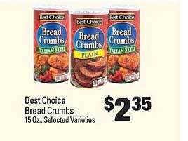 IGA Best choice bread crumbs offer