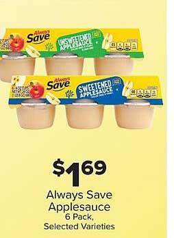 IGA Always save applesauce offer