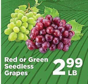 Red or green seedless grapes