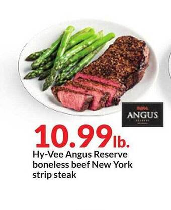Hy-Vee Hy-vee angus reserve boneless beef new york strip steak offer