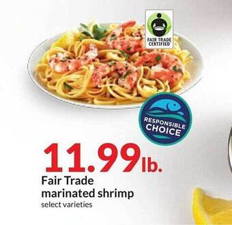 Hy-Vee Fair trade marinated shrimp offer