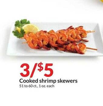 Hy-Vee Cooked shrimp skewers offer