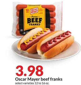 Hy-Vee Oscar mayer beef franks offer