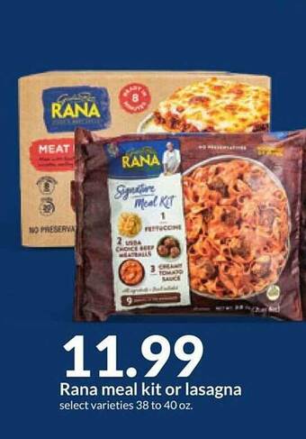 Hy-Vee Rana meal kit or lasagna offer