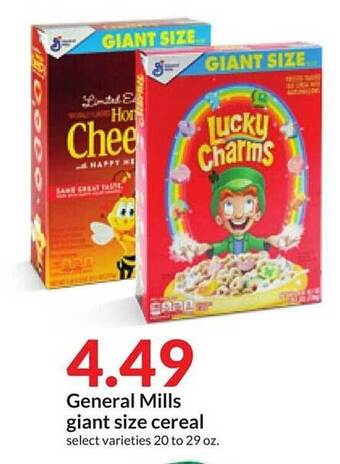 Hy-Vee General mills giant size cereal offer