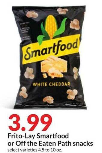 Hy-Vee Frito-lay smartfood or off the eaten path snacks offer