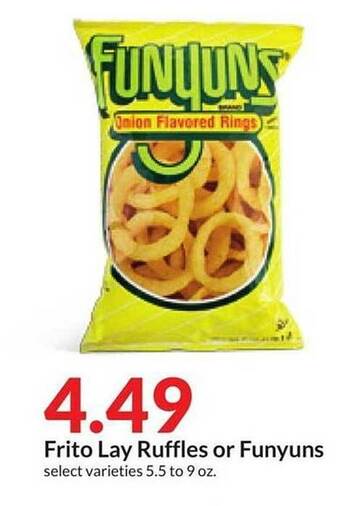 Hy-Vee Frito lay ruffles or funyuns offer