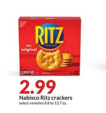 Hy-Vee Nabisco ritz crackers offer