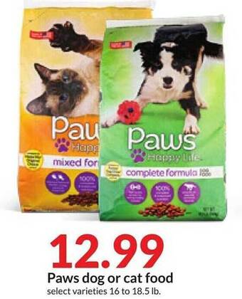 Hy-Vee Paws dog or cat food offer