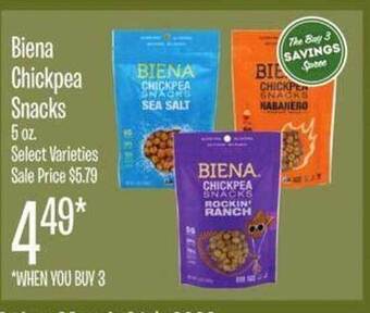 Jewel-Osco Biena chickpea snacks offer