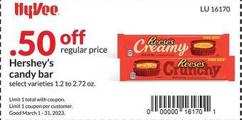 Hy-Vee Hershey's candy bar offer