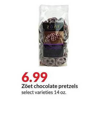 Hy-Vee Zöet chocolate pretzels offer