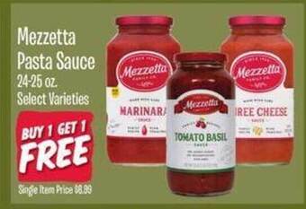 Jewel-Osco Mezzetta pasta sauce offer