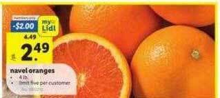 Lidl Navel oranges offer