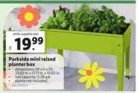Lidl Parkside mini raised planter box offer