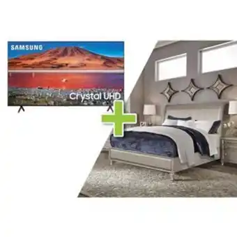 Aaron's 7-piece glam queen bedroom w/ samsung 50" class 4k uhd smart tv offer