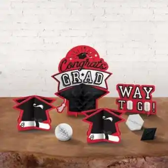 Red graduation table decorating kit, 7pc