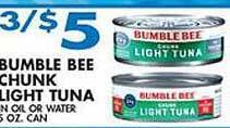 Bumble bee chunk light tuna