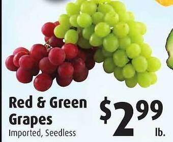 Gristedes Red & green grapes offer