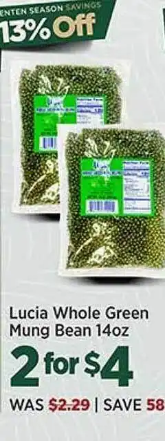 Lucia whole green mung bean