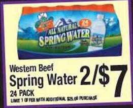 Western Beef Western beef spring water offer