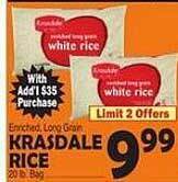Bravo Supermarkets Krasdale rice offer