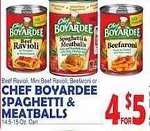 Bravo Supermarkets Chef boyardee spaghetti & meatballs offer