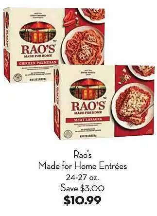 Bristol Farms Rao's made from home entrees offer