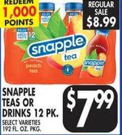 Met Foodmarkets Snapple teas or drinks offer
