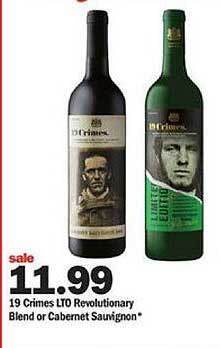 Meijer 19 crimes lto revolutionary blend or cabernet sauvignon offer