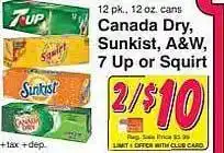 Trade Fair Supermarket Canada dry, sunkist, a&w, 7 up or squirt offer