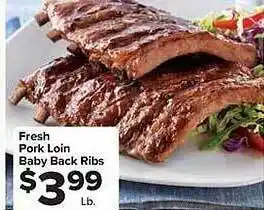 Food Town Store Fresh pork loin baby back ribs offer