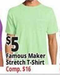 Ocean State Job Lot Famous maker stretch t-shirt offer