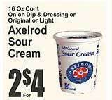Key Food Axelrod sour cream offer
