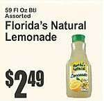 Key Food Florida's natural lemonade offer