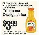 Key Food Tropicana orange juice offer