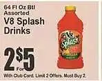 Key Food V8 splash drinks offer