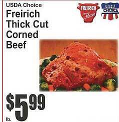Key Food Freirich thick cut corned beef offer
