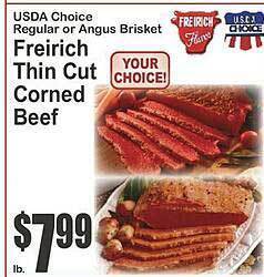 Key Food Freirich thin cut corned beef offer