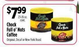 Pioneer Supermarkets Chock full o'nuts coffee offer