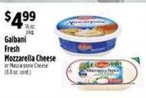 Pioneer Supermarkets Galbani mozzarella cheese offer